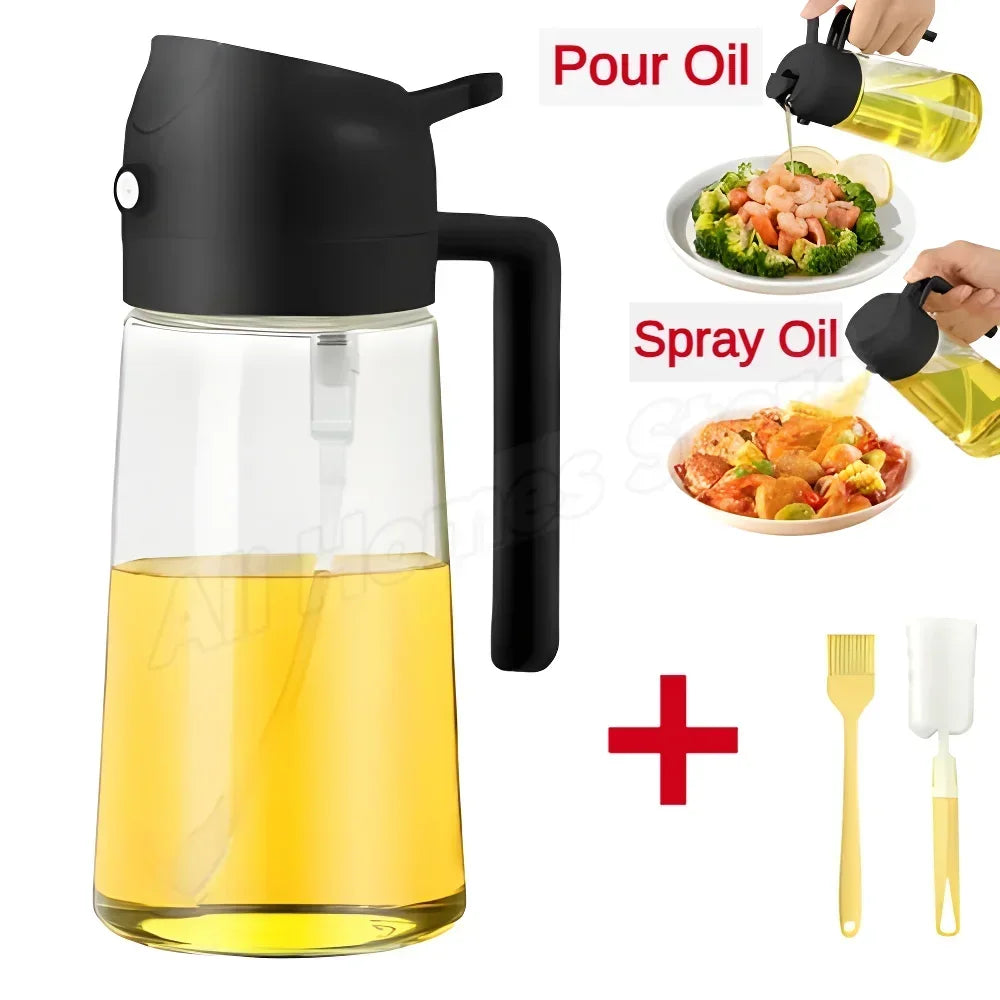 2 in 1 500ml Dispenser Oil Spray for BBQ Roasting Kitchen Spray Bottle Oil Washer Vinegar Soy Sauce Sprayer Containers Washer