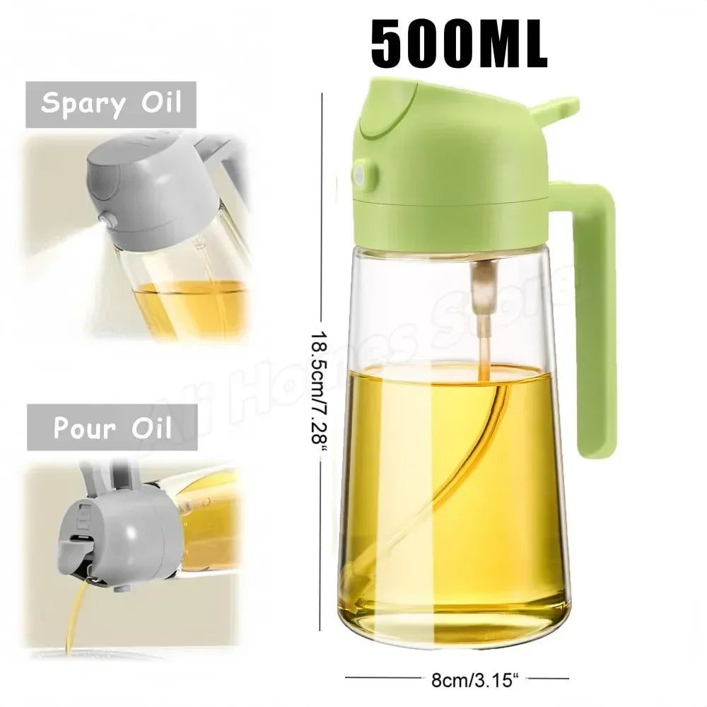 2 in 1 500ml Dispenser Oil Spray for BBQ Roasting Kitchen Spray Bottle Oil Washer Vinegar Soy Sauce Sprayer Containers Washer