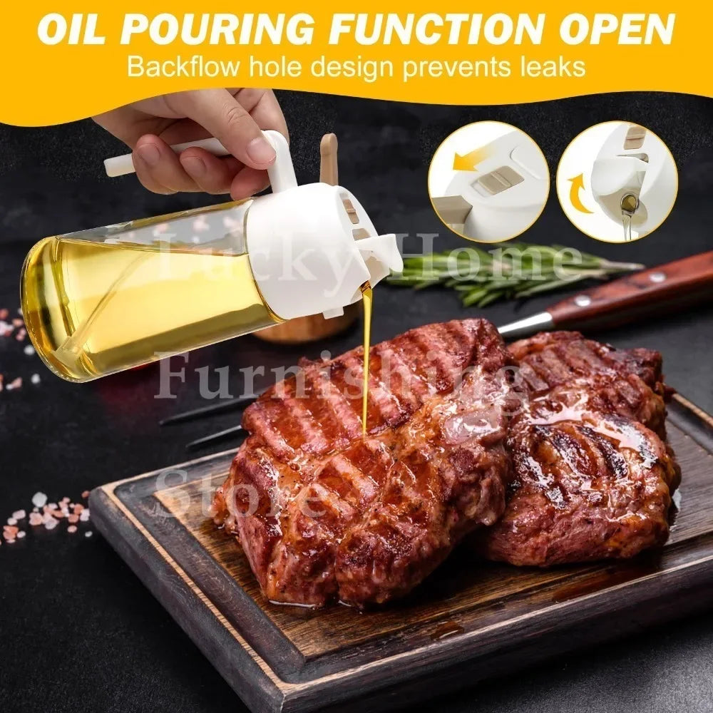 2 in 1 500ml Dispenser Oil Spray for BBQ Roasting Kitchen Spray Bottle Oil Washer Vinegar Soy Sauce Sprayer Containers Washer