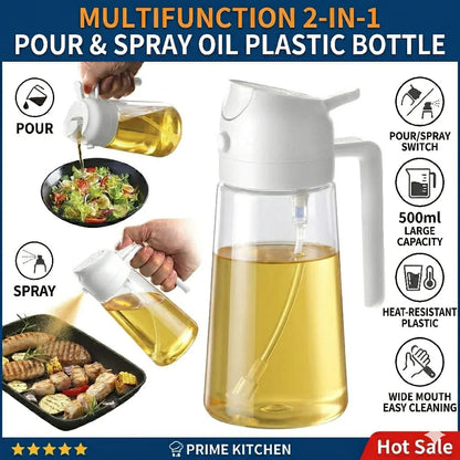 2 in 1 500ml Dispenser Oil Spray for BBQ Roasting Kitchen Spray Bottle Oil Washer Vinegar Soy Sauce Sprayer Containers Washer