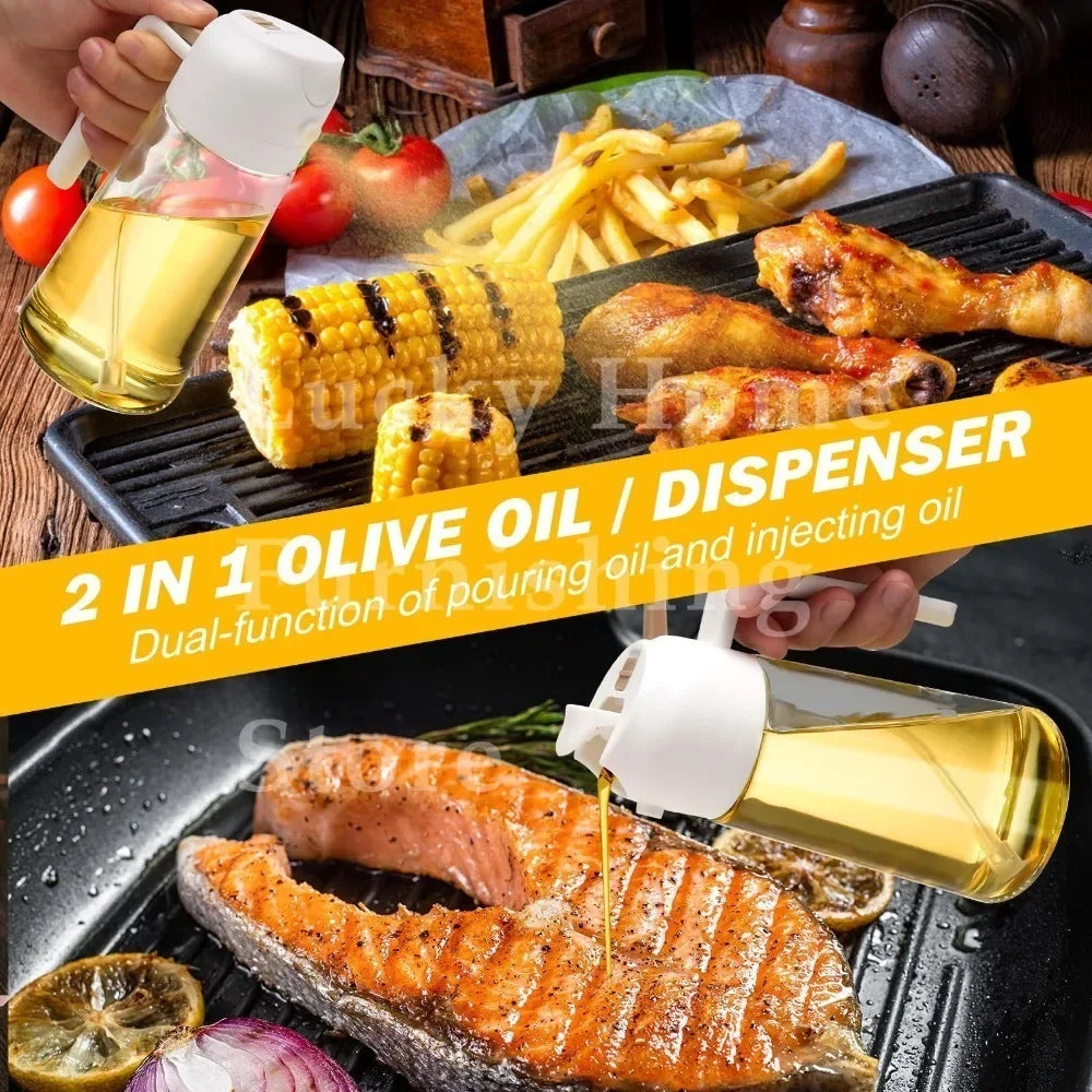 2 in 1 500ml Dispenser Oil Spray for BBQ Roasting Kitchen Spray Bottle Oil Washer Vinegar Soy Sauce Sprayer Containers Washer