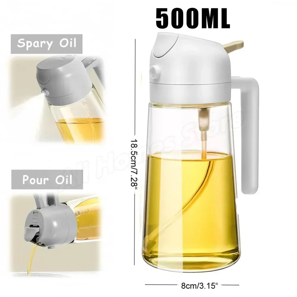 2 in 1 500ml Dispenser Oil Spray for BBQ Roasting Kitchen Spray Bottle Oil Washer Vinegar Soy Sauce Sprayer Containers Washer