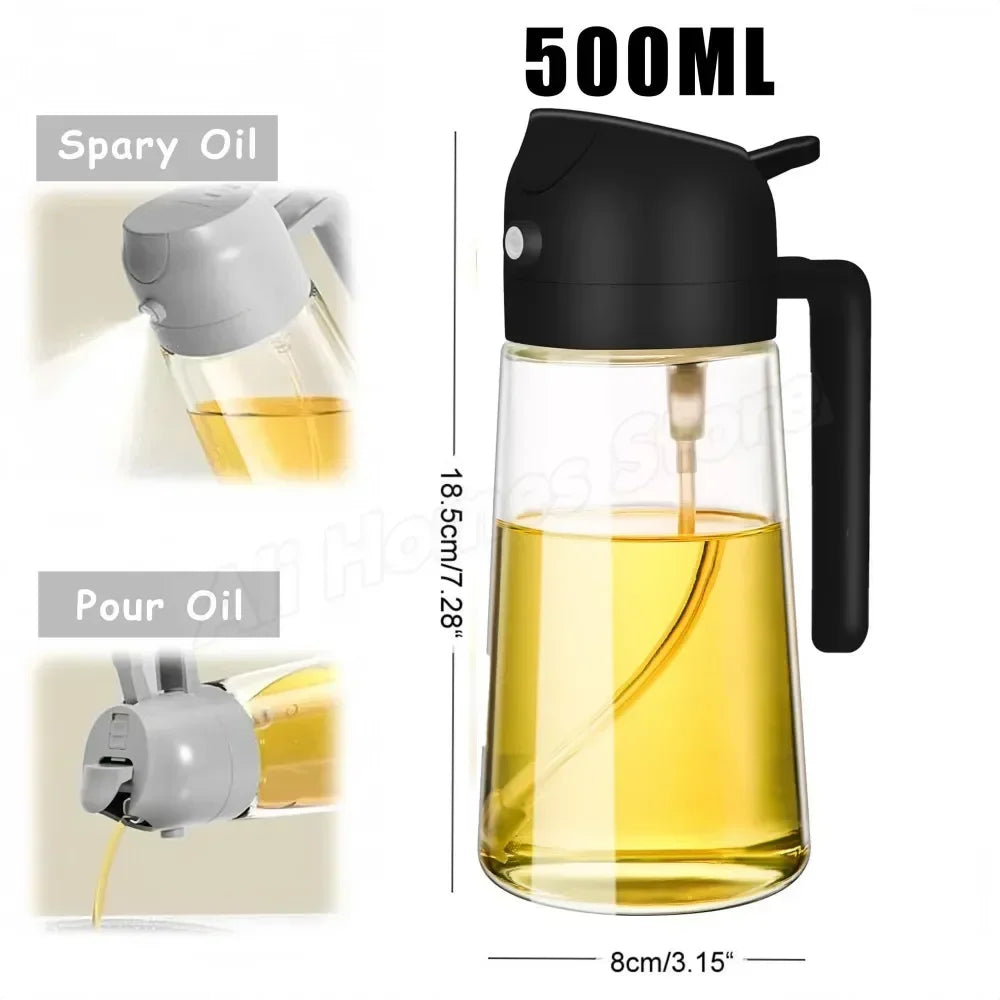 2 in 1 500ml Dispenser Oil Spray for BBQ Roasting Kitchen Spray Bottle Oil Washer Vinegar Soy Sauce Sprayer Containers Washer