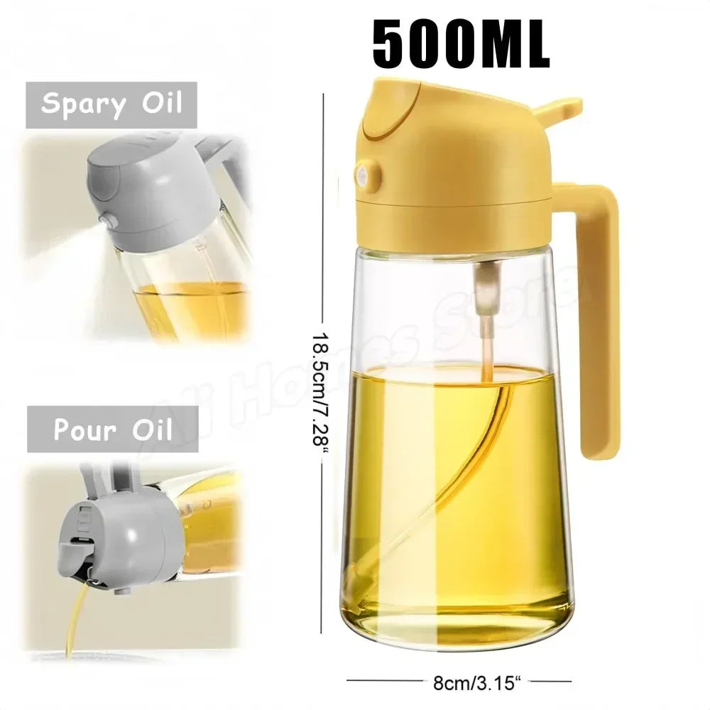 2 in 1 500ml Dispenser Oil Spray for BBQ Roasting Kitchen Spray Bottle Oil Washer Vinegar Soy Sauce Sprayer Containers Washer